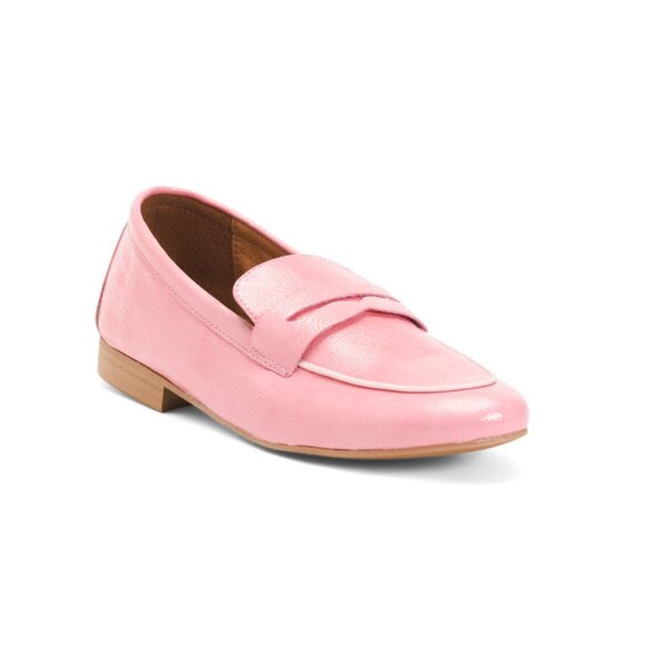 HOT BOS CO Pink Made In Portugal Patent Leather Jena Loafers
